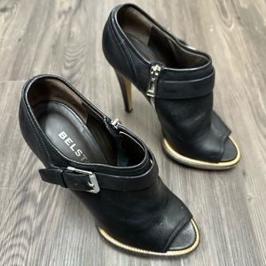 Belstaff Peep-Toe Leather Booties